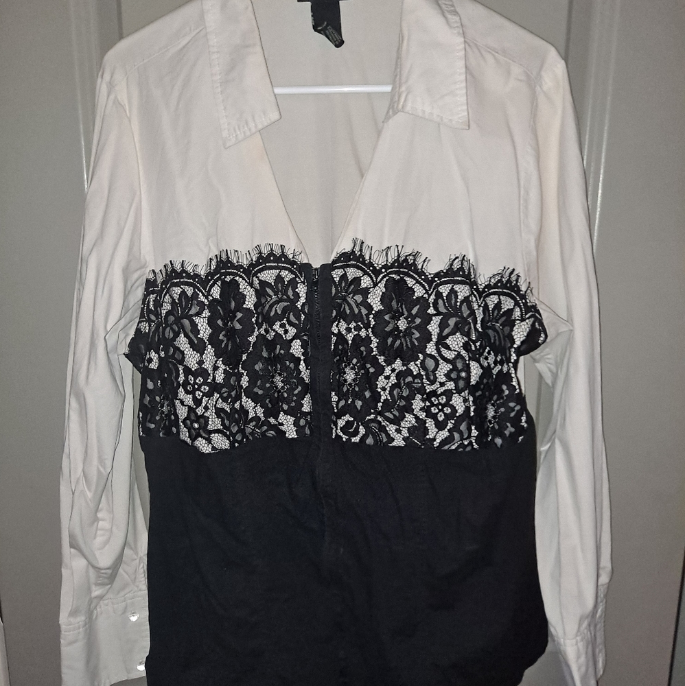Black and white dress shirt